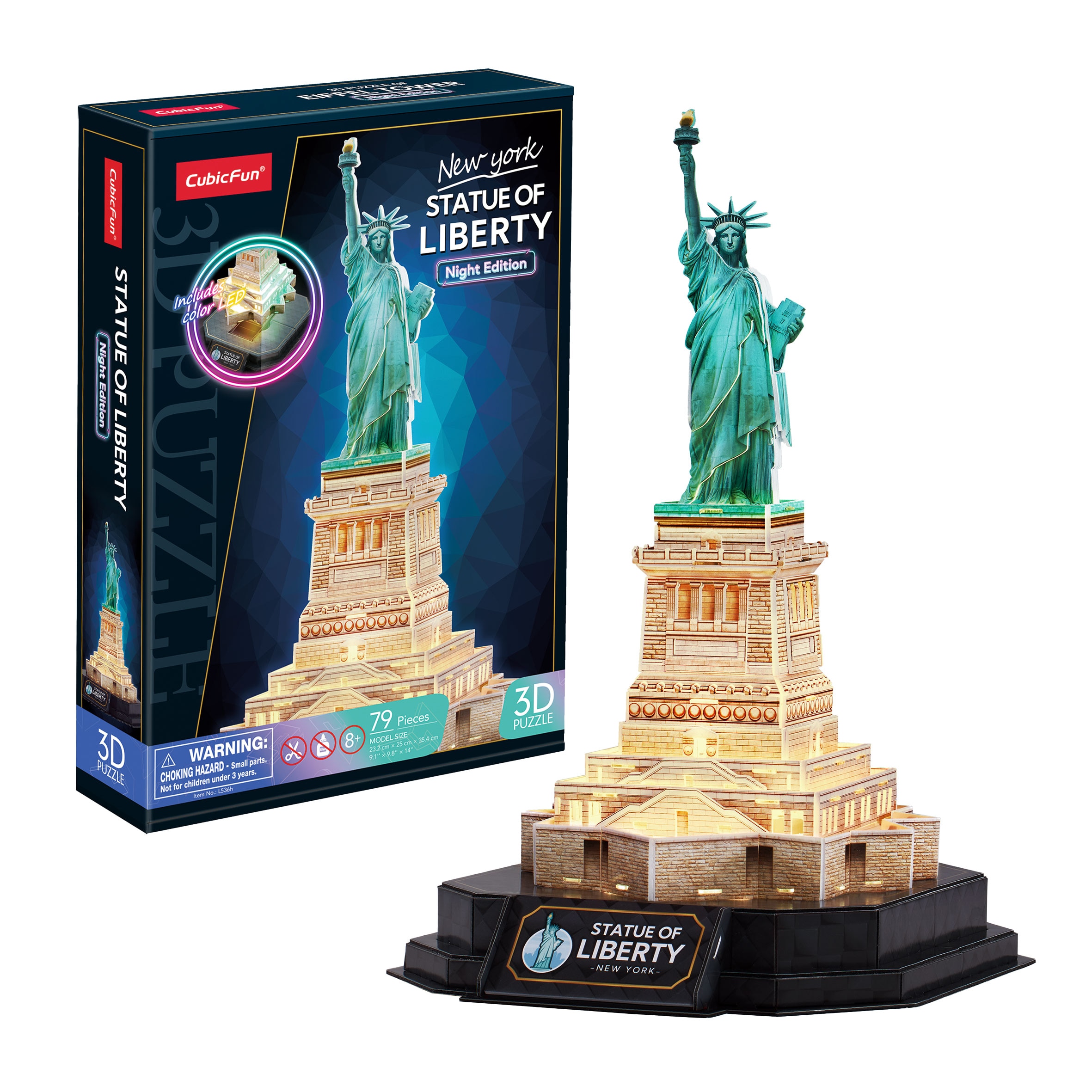 Puzzle 3D Night Edition Estatua Libertad 2
