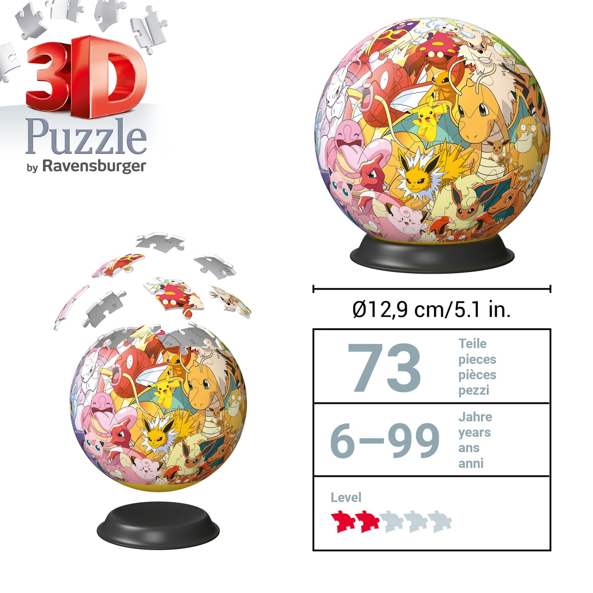 Puzzleball 3D 72 Pzs Pokemon Ravensburguer 3