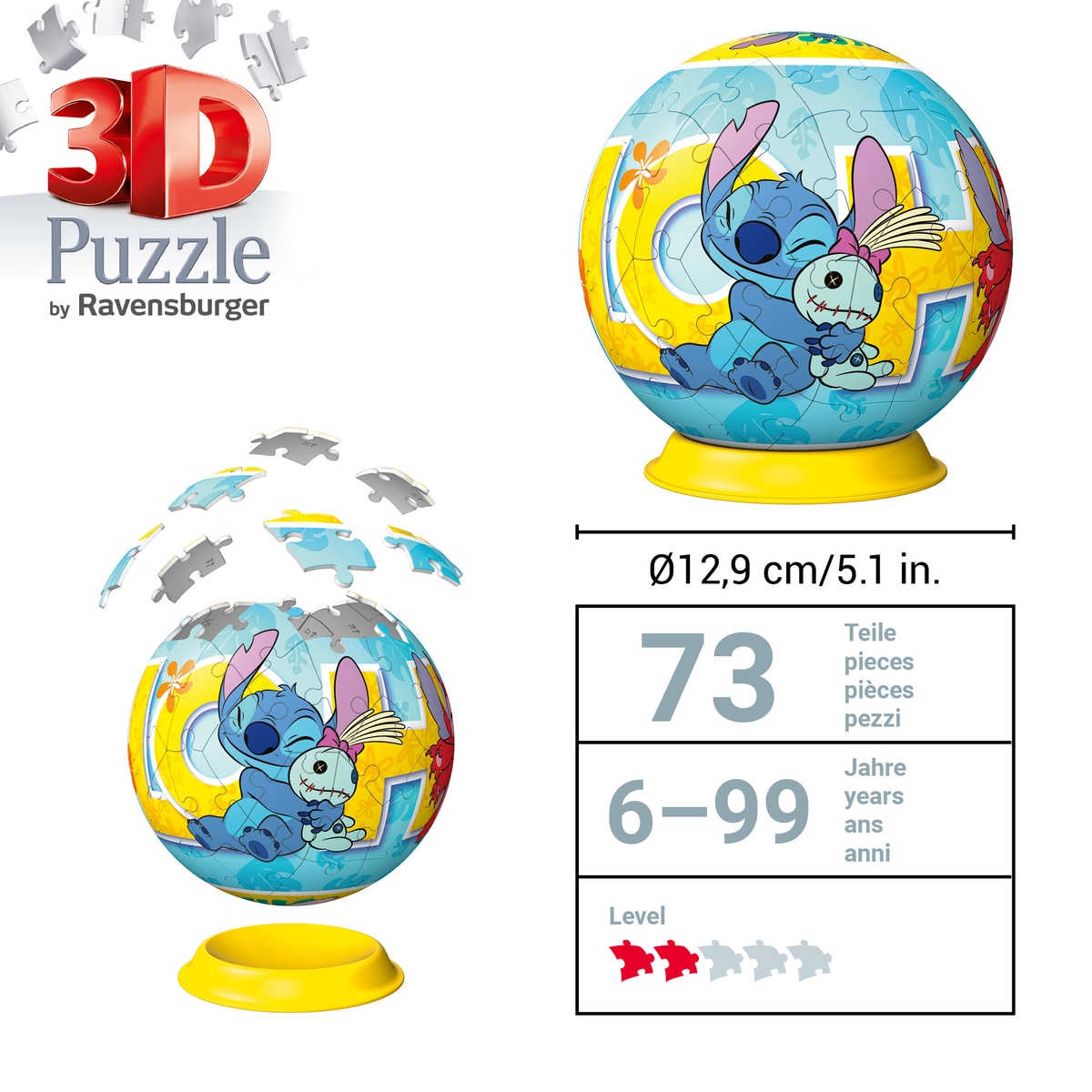 Puzzleball 3D 72 Pzs Stitch Ravensburguer 3