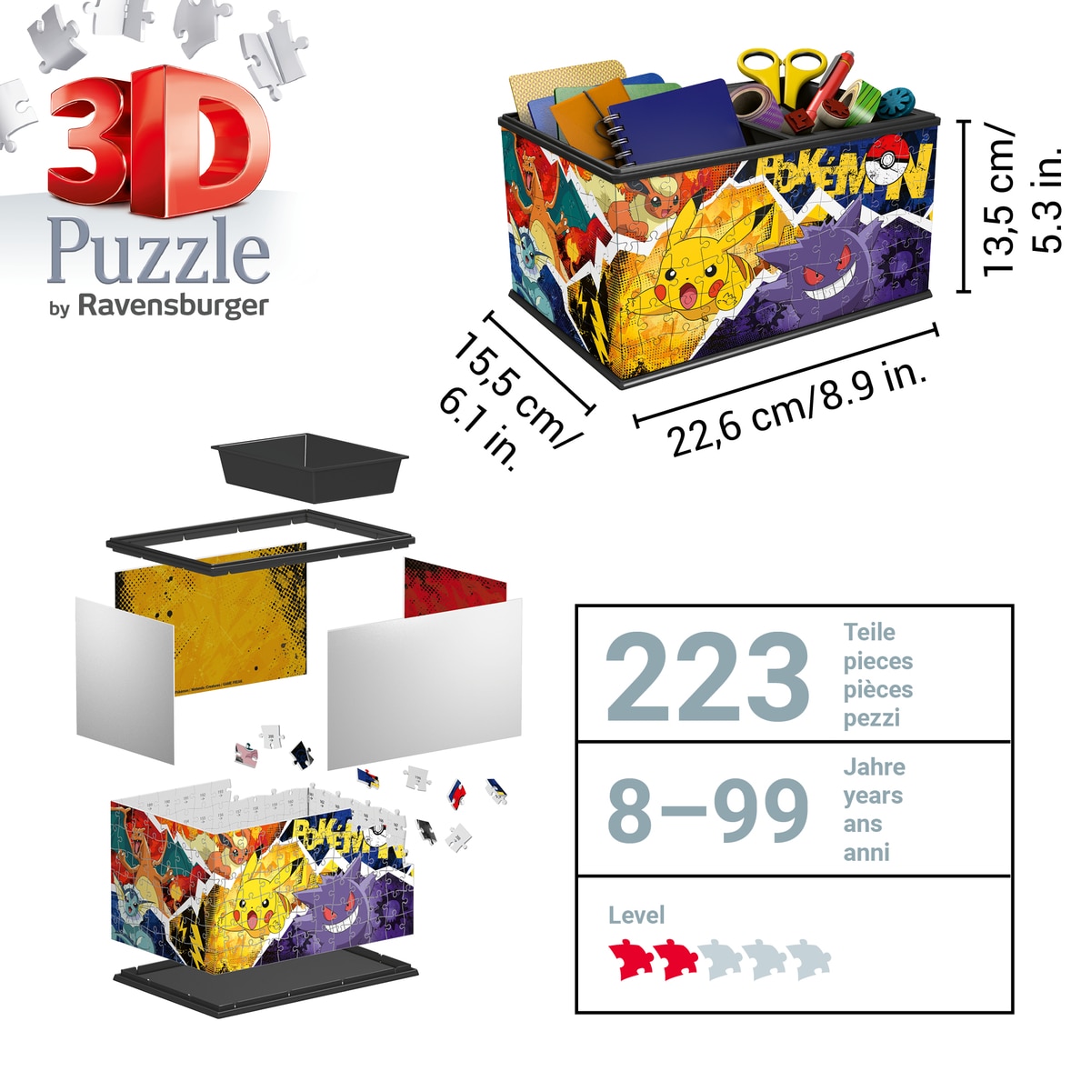 Puzzle 3D Caixa Pokémon de 223 peças 3