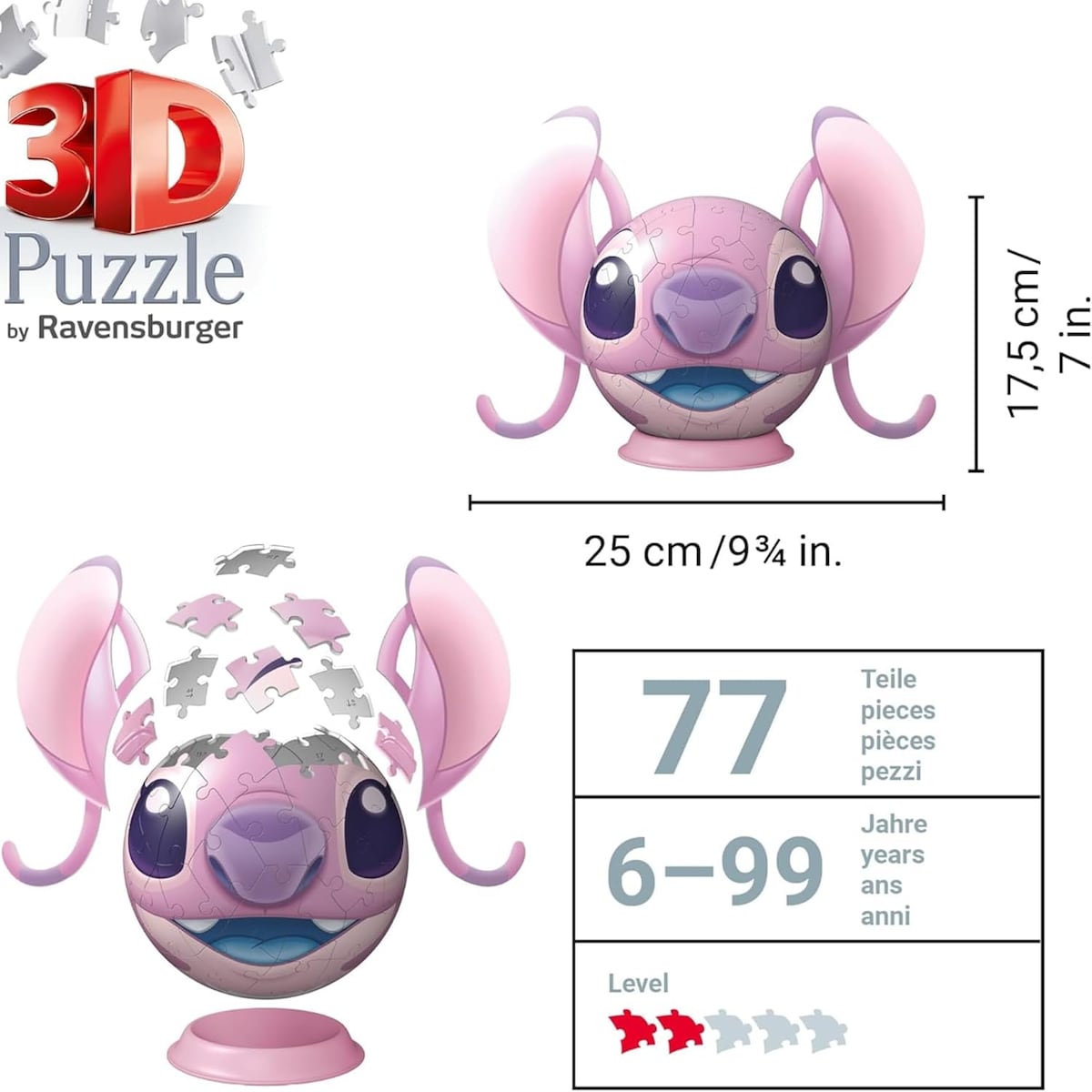 Puzzle 3D Ángel con orejas Disney Ravensburger 3