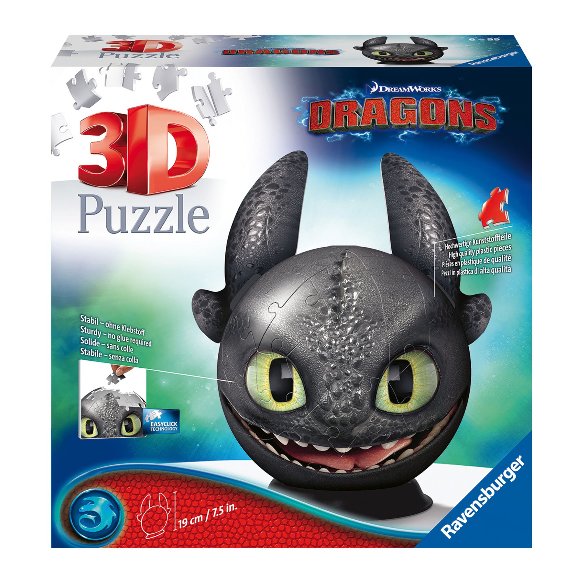 Puzzle 3D Dragon Trainer con orejas Disney Ravensburger 2