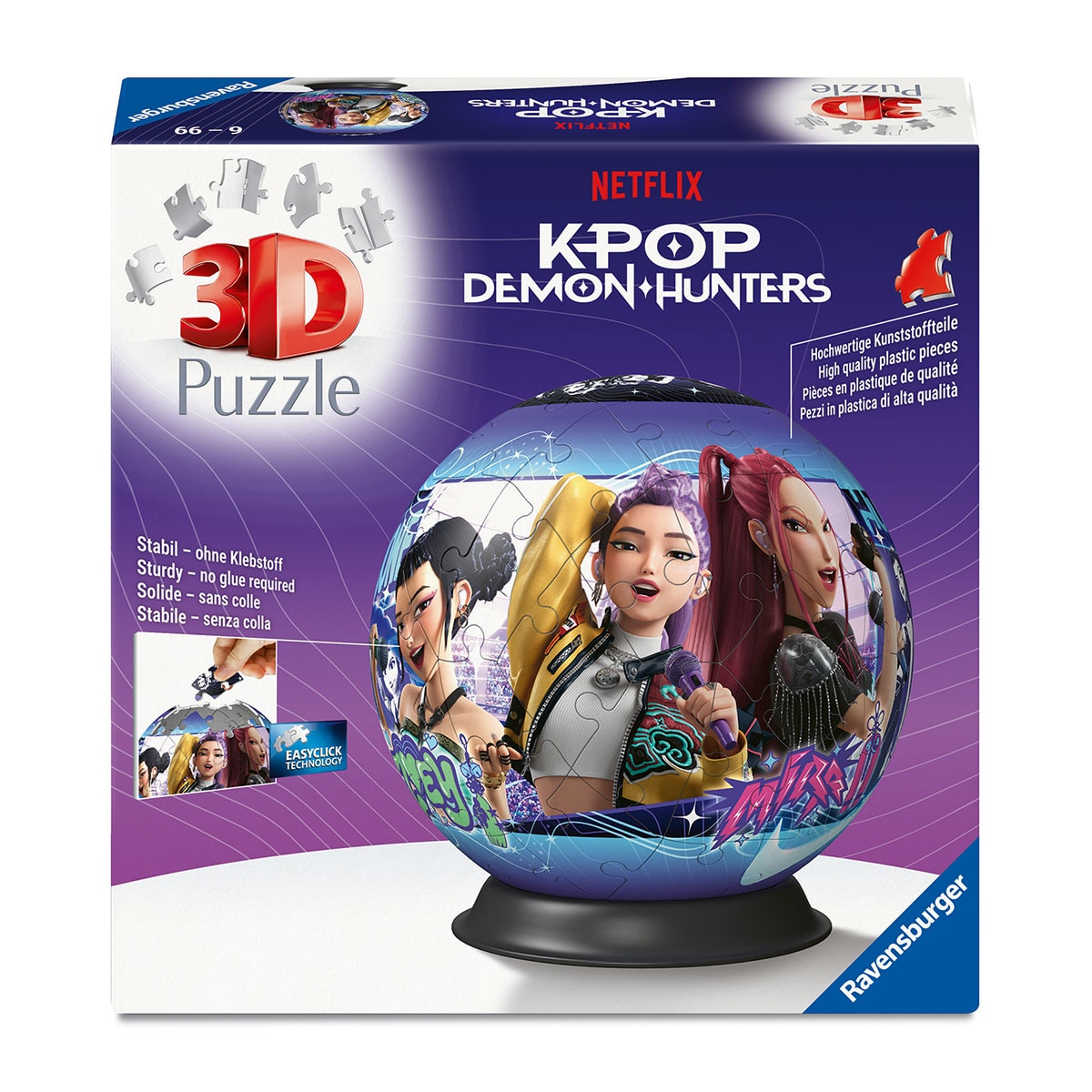 Puzzle 3D Puzzleball 72 piezas K Pop Demon Hunters Ravensburger 1