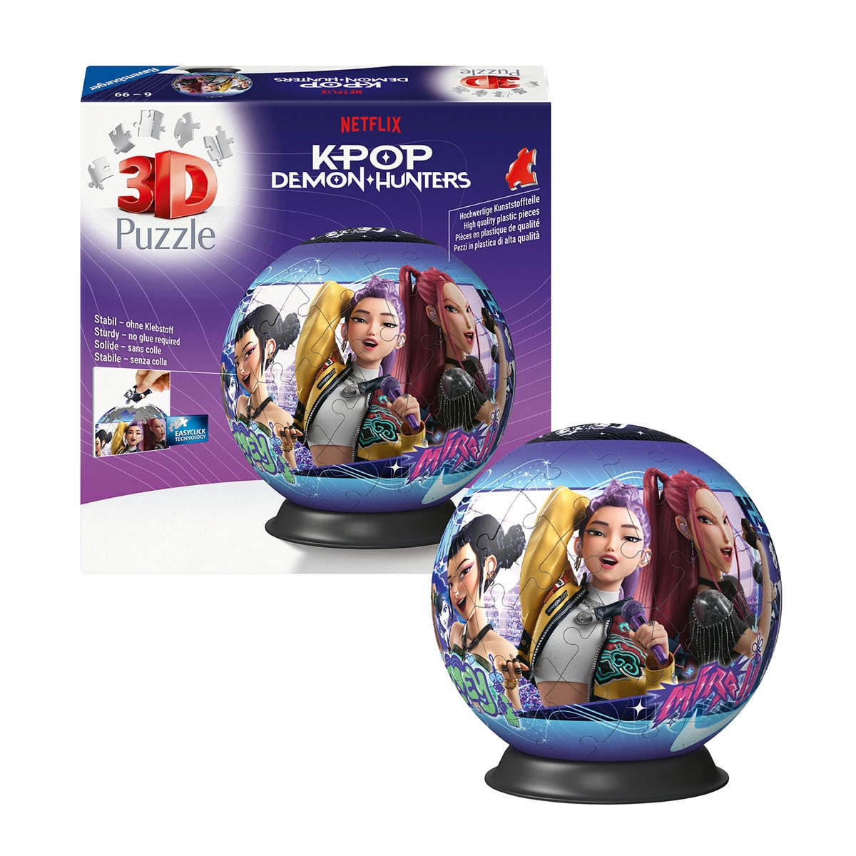 Puzzle 3D Puzzleball 72 piezas K Pop Demon Hunters Ravensburger 3
