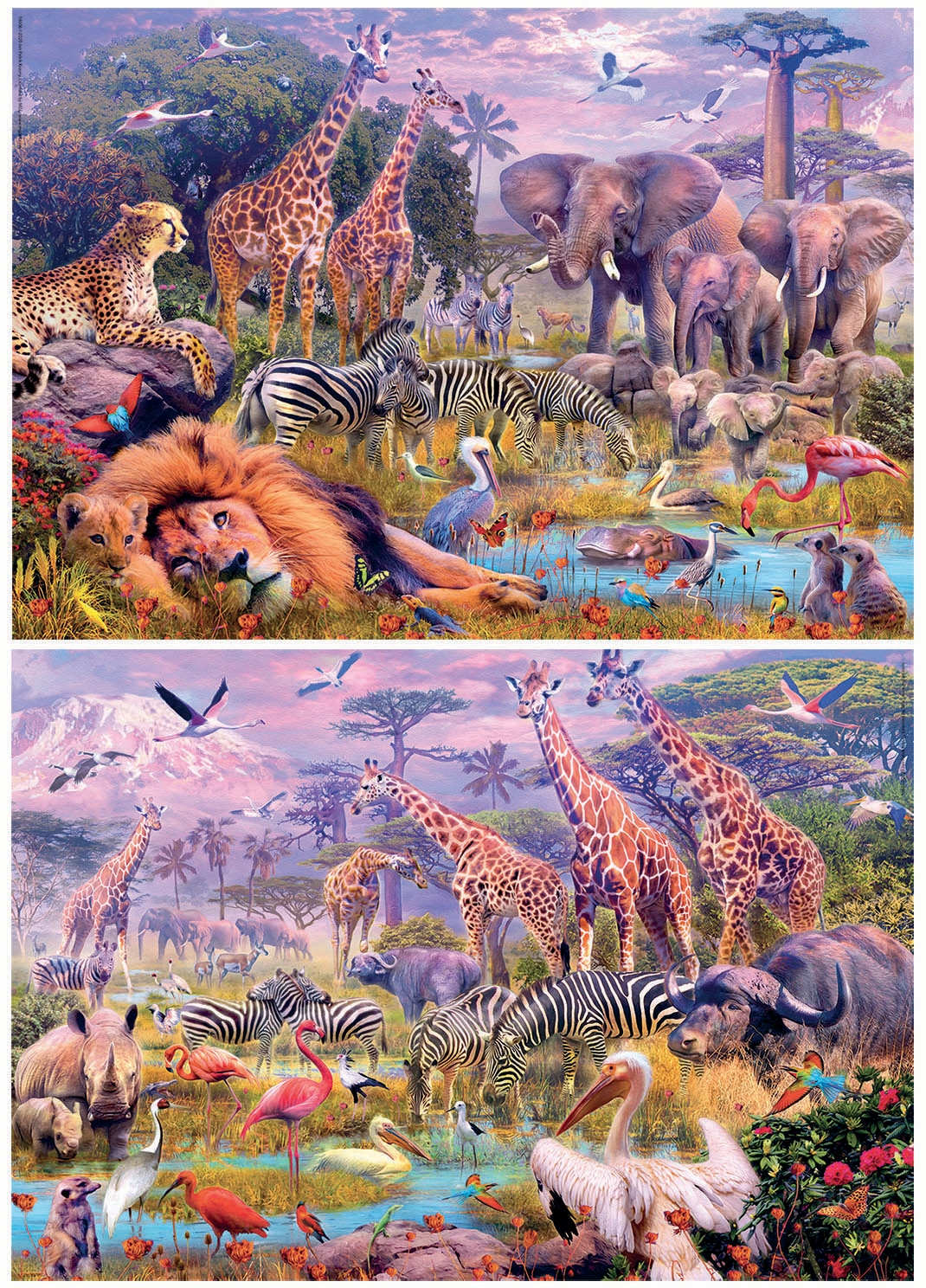 Puzzle Animais Selvagens 2 x 100 Peças 2