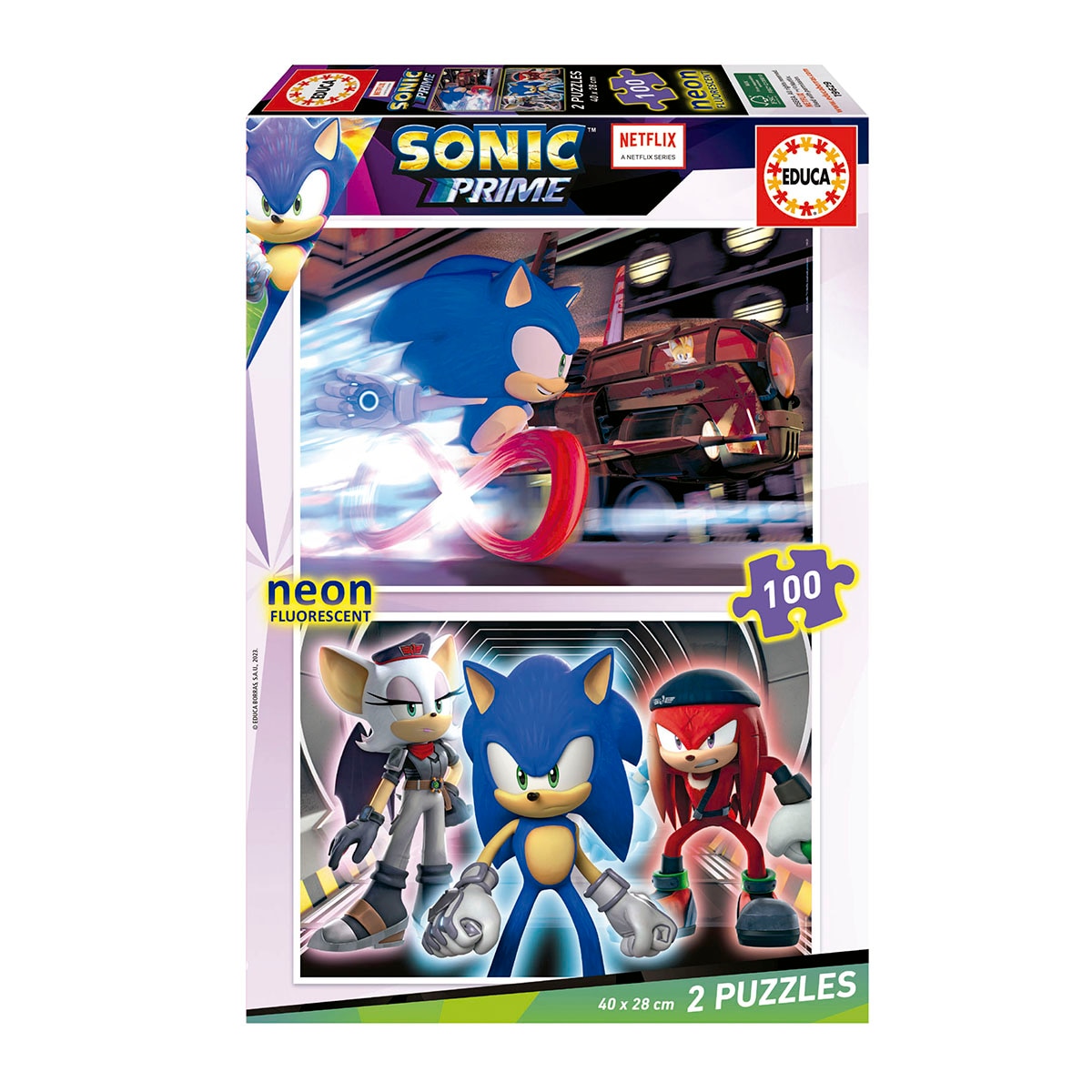 Imagen 0 de Puzzle 2X100 Piezas Sonic Neon Educa Borrás
