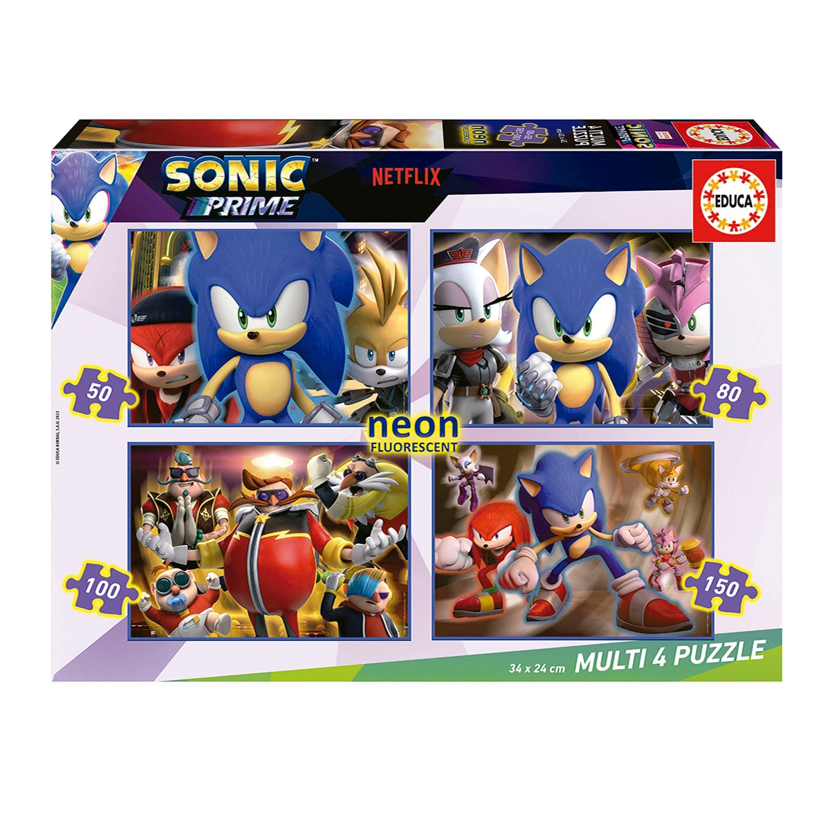 Puzzle Multi 50-80-100-150 Piezas Sonic Neon Educa Borrás 1