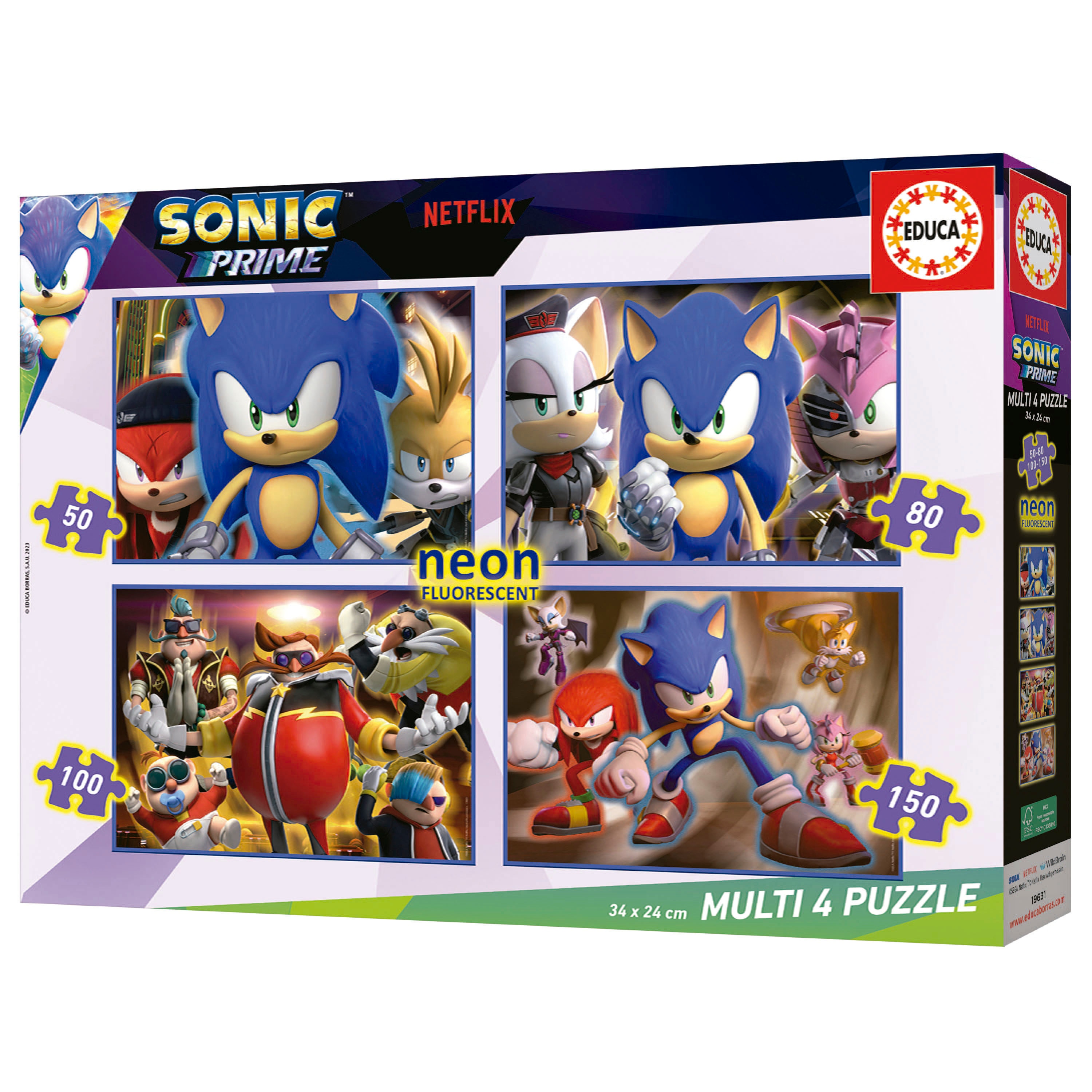 Puzzle Multi 50-80-100-150 Piezas Sonic Neon Educa Borrás 4