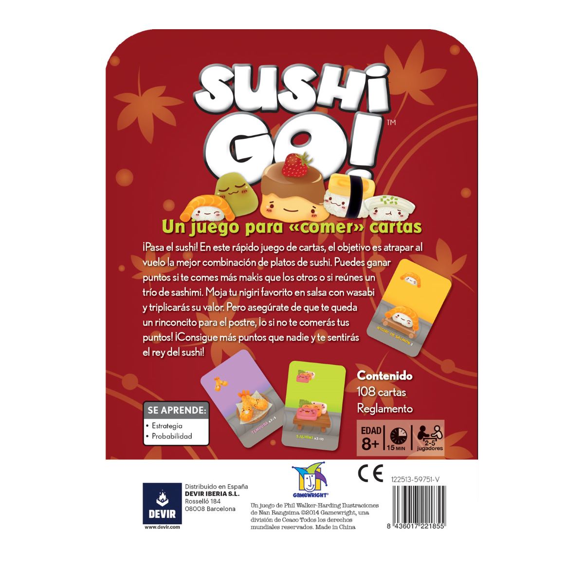 Juego de cartas Sushi Go! Devir 3