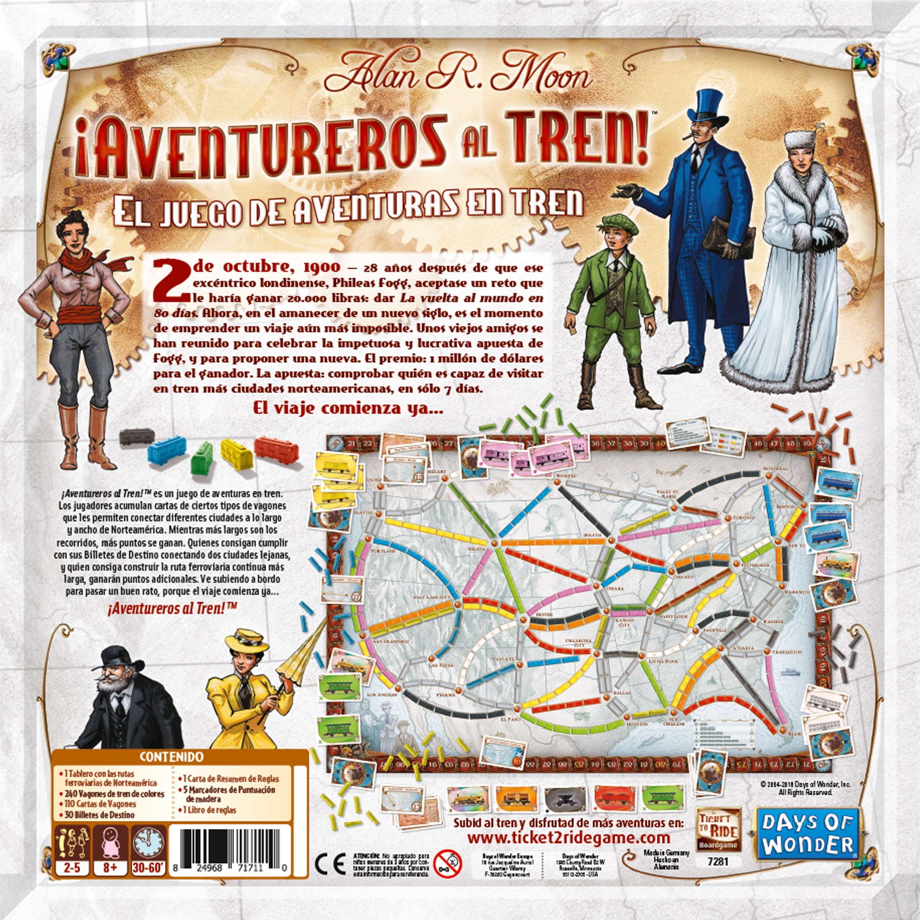 Juego de mesa ¡Aventureros al Tren! Asmodee 4