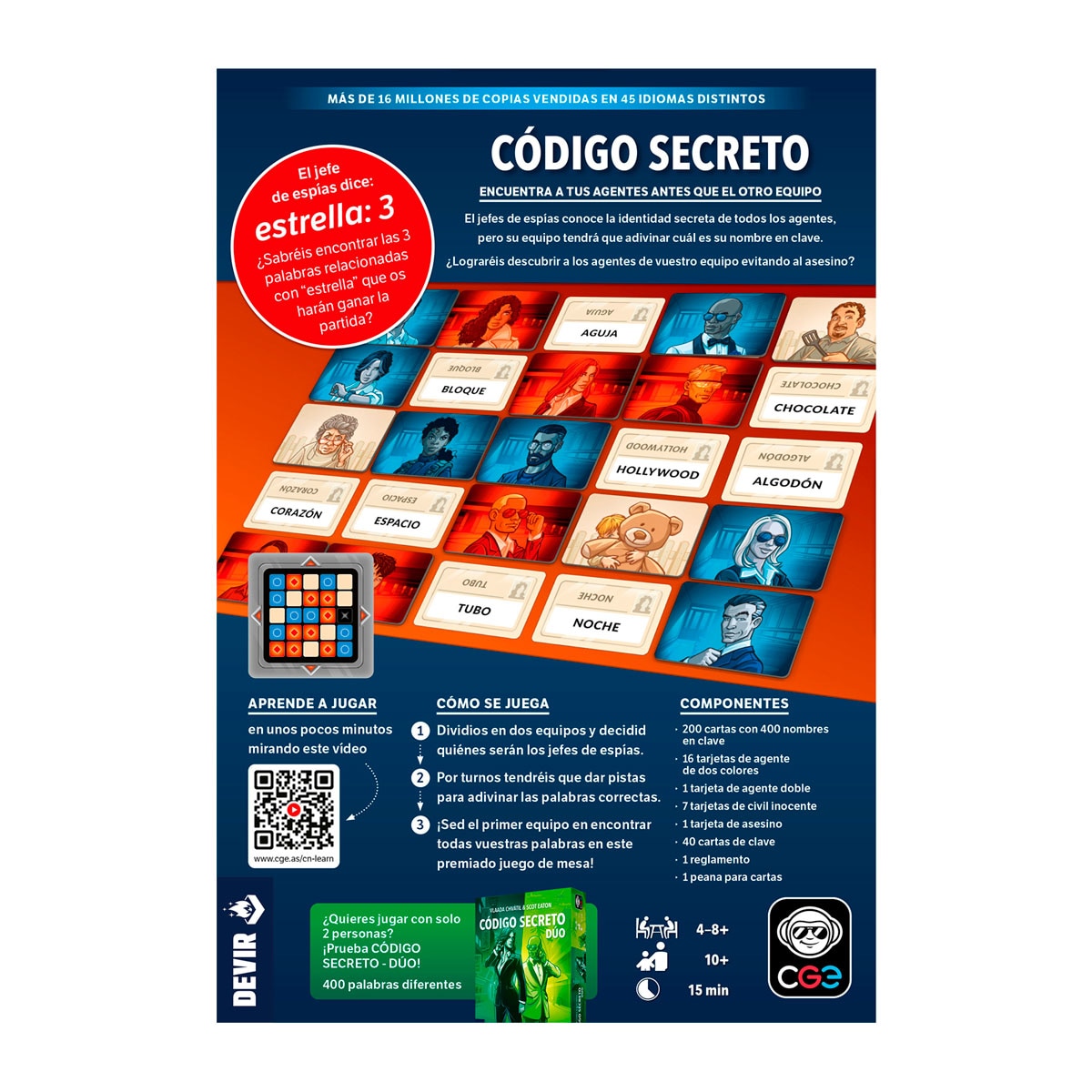 Juego de cartas Código Secreto Devir 3