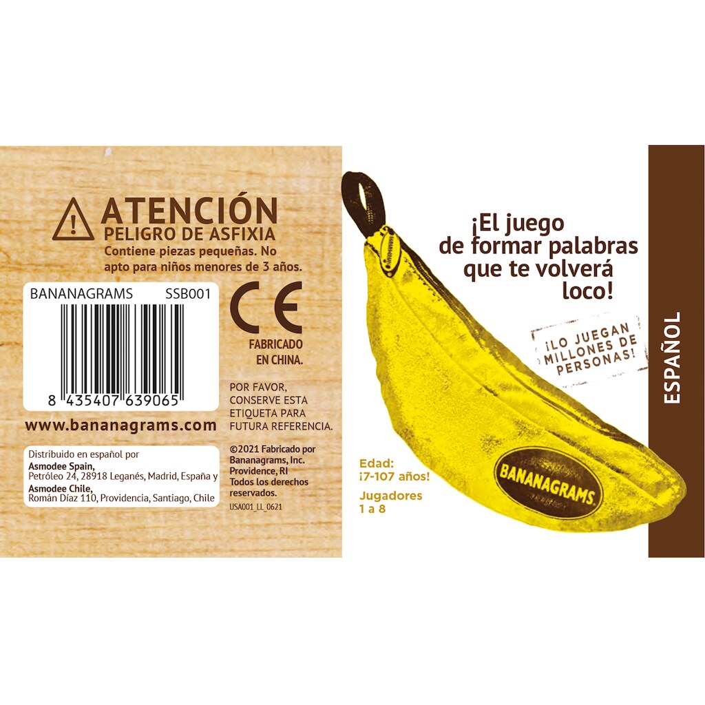 BANANAGRAMS Classic Asmodee – Gioco Di Parole In Tedesco, Veloce E Divertente, Per 1-8 Giocatori, Dai 7 Anni
