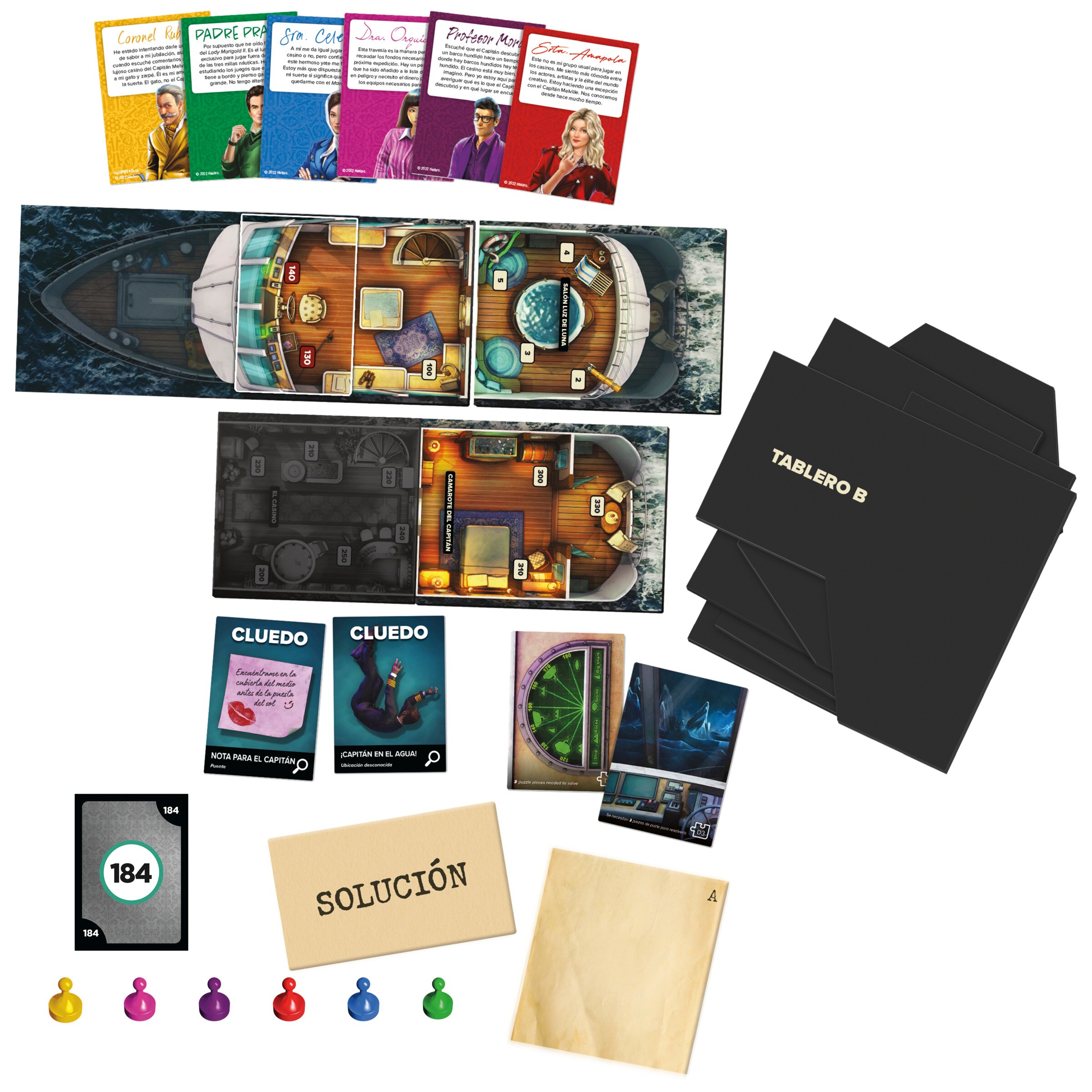 Juego de mesa Cluedo Sabotaje En Altamar Hasbro Gaming 3