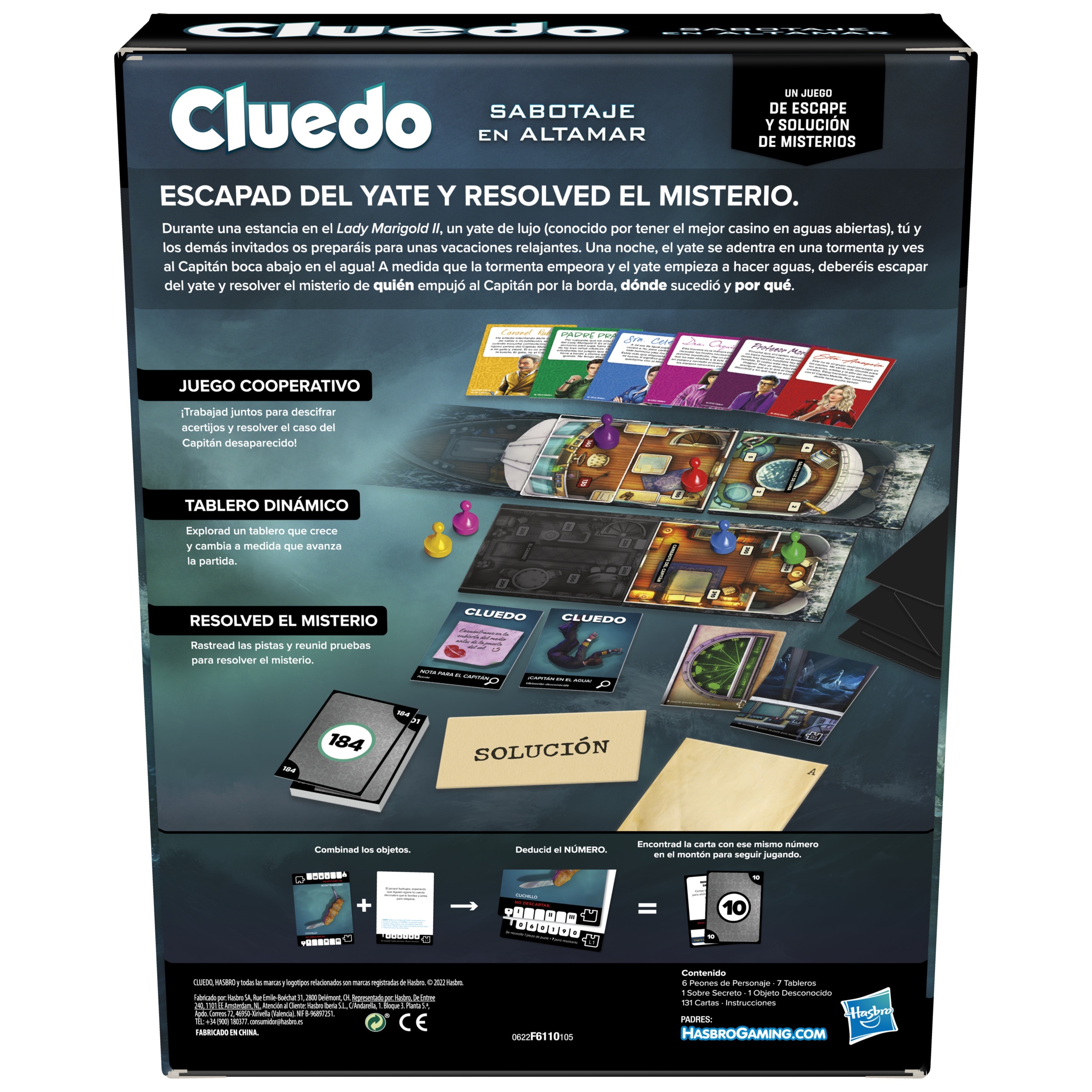 Juego de mesa Cluedo Sabotaje En Altamar Hasbro Gaming 4