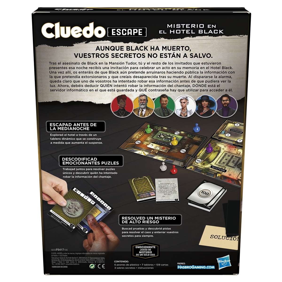 Juego de mesa Cluedo Escape Traición En El Hotel Hasbro Gaming 5