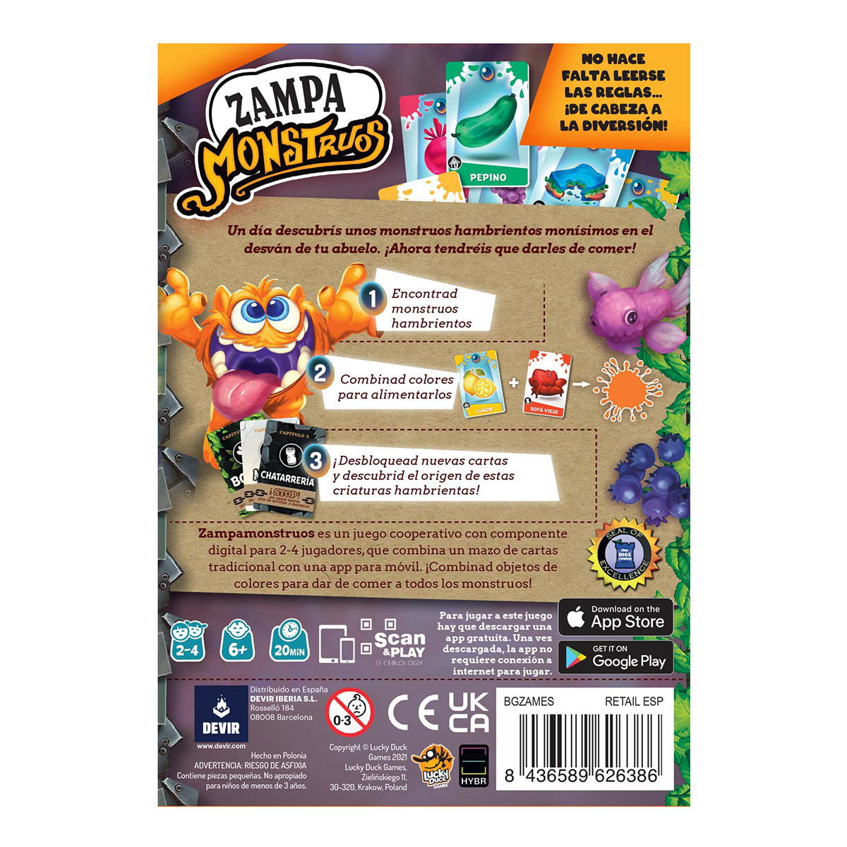 Juego de mesa Zampa Monstruos Devir 3