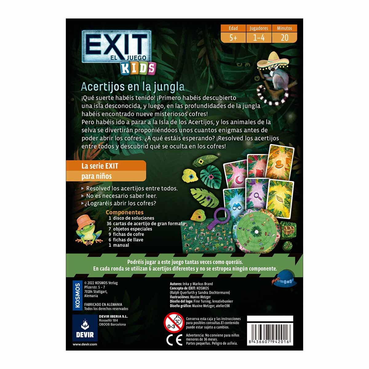 Juego de mesa Exit Kids: Acertijos en la Jungla Devir 3