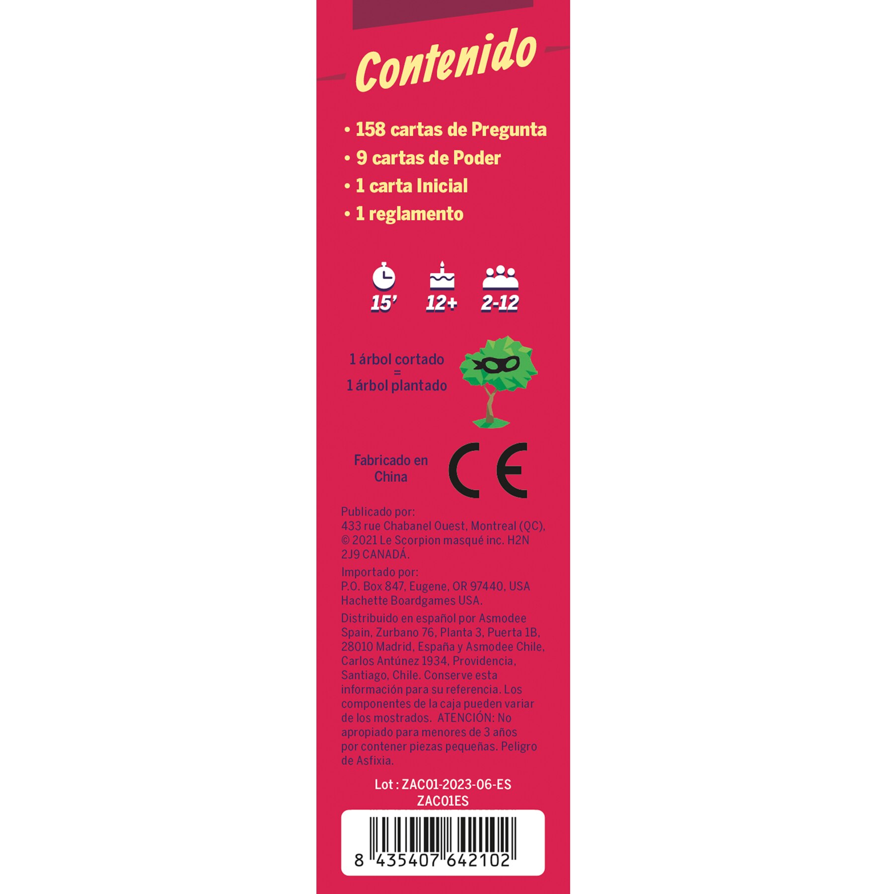 Juego de mesa De Zero a 100 Le Scorpion Masqué 6