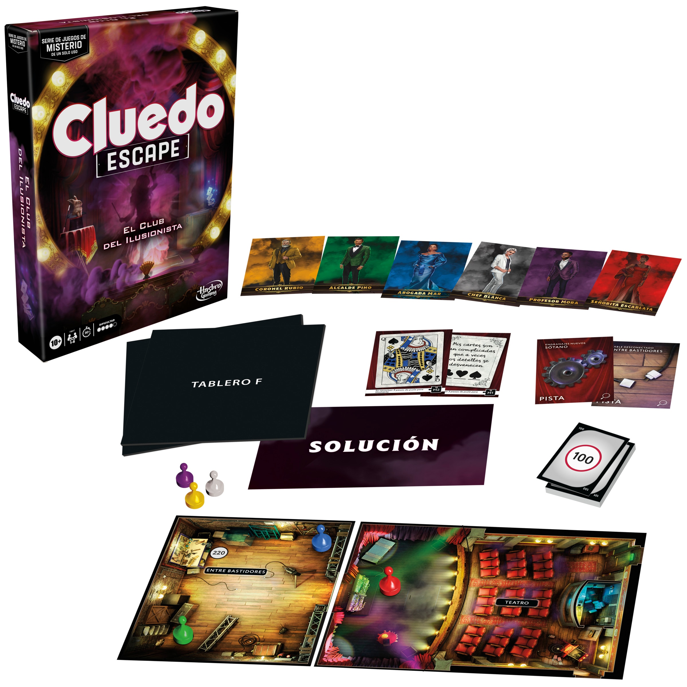 Juego de mesa Cluedo Escape: El Club del Ilusionista Hasbro Gaming 2