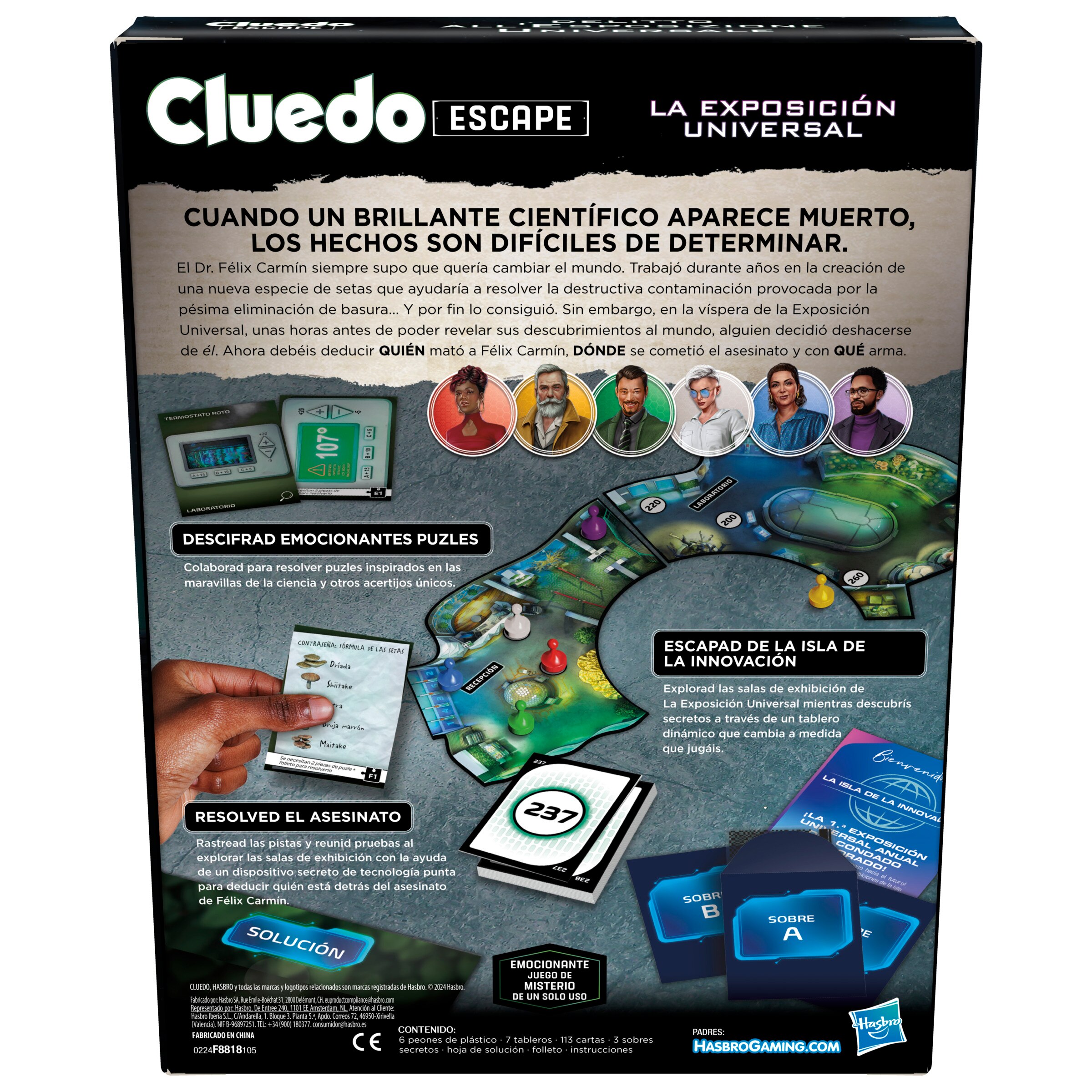 Juego de mesa Cluedo Escape: La Exposición Universal Hasbro 5
