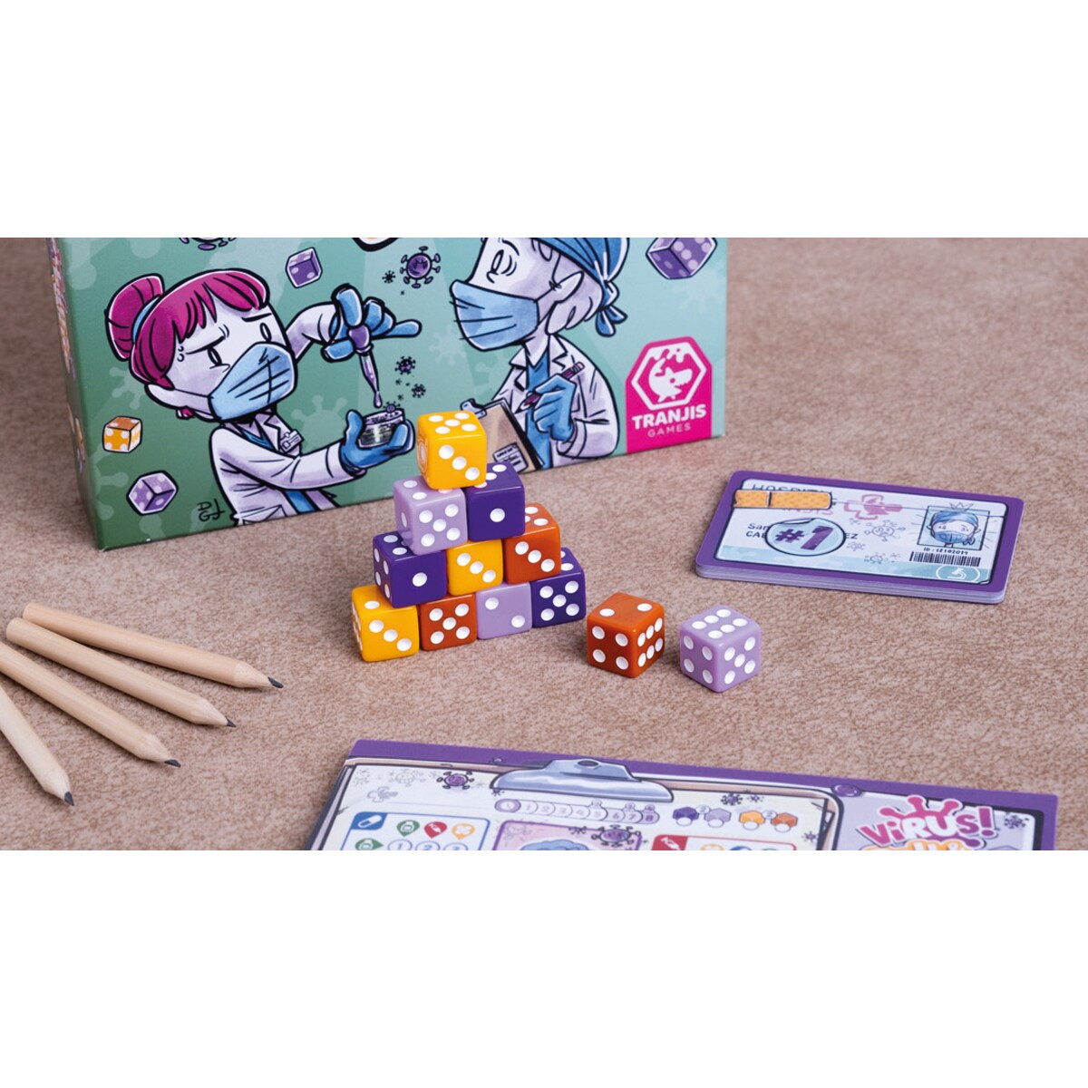 Juego de mesa Virus! Roll & Write Tranjis Games 2