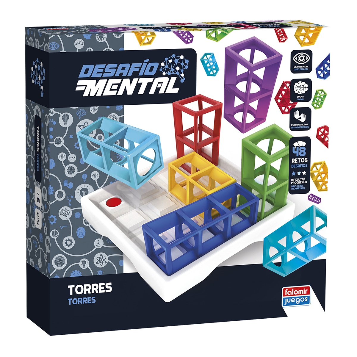 Juguetes Falomir – Juego de mesa Desafio Mental Torres.