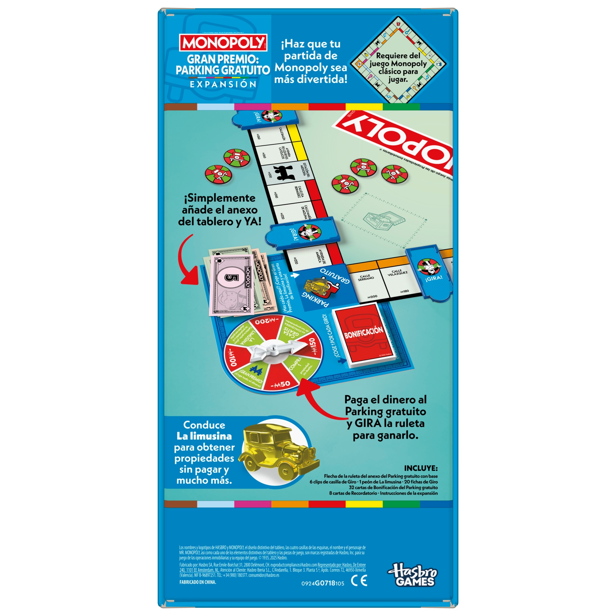 Juego de mesa Expansión Monopoly Gran Premio: Parking Gratuito Hasbro 9