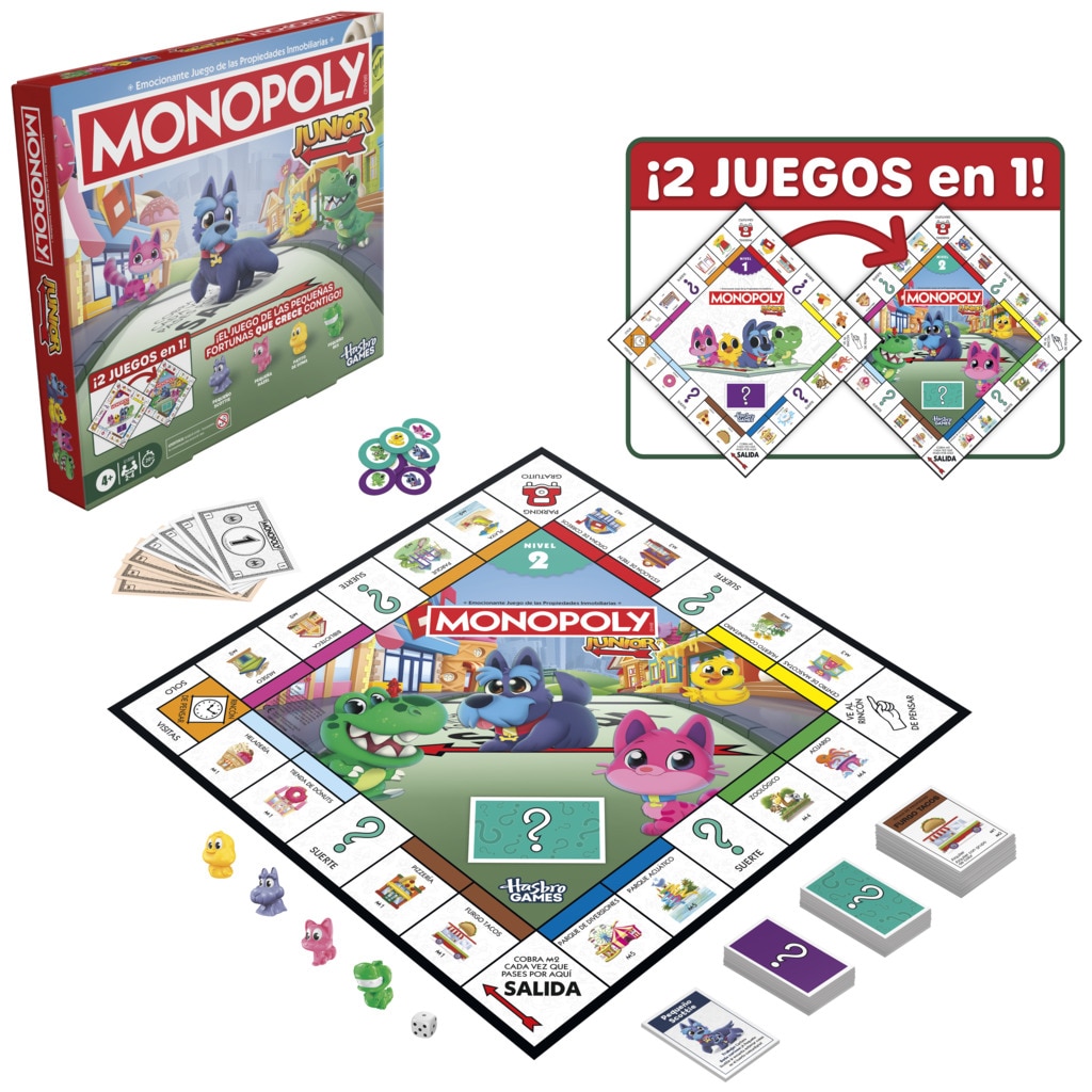 Juego de mesa en familia Monopoly Junior Hasbro 2