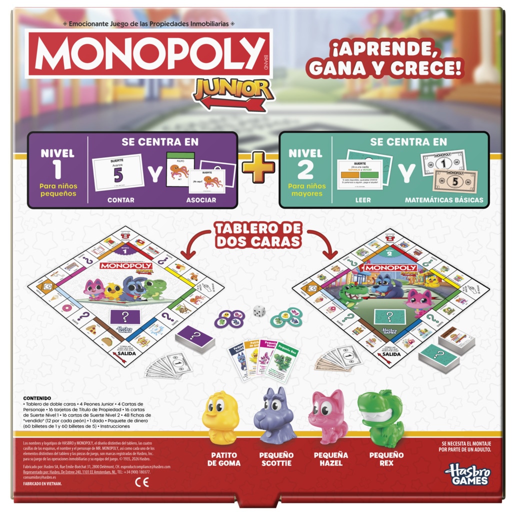Juego de mesa en familia Monopoly Junior Hasbro 3