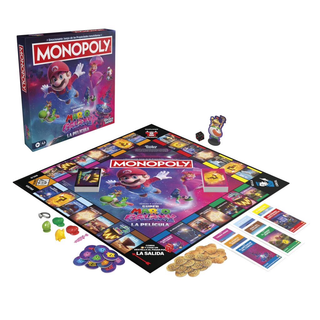 Juego de mesa en familia Super Mario Galaxy La Película Monopoly Hasbro 2