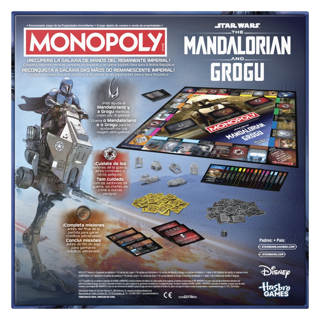 Jogo de Tabuleiro Familiar Monopoly Edição The Mandalorian & Grogu 3