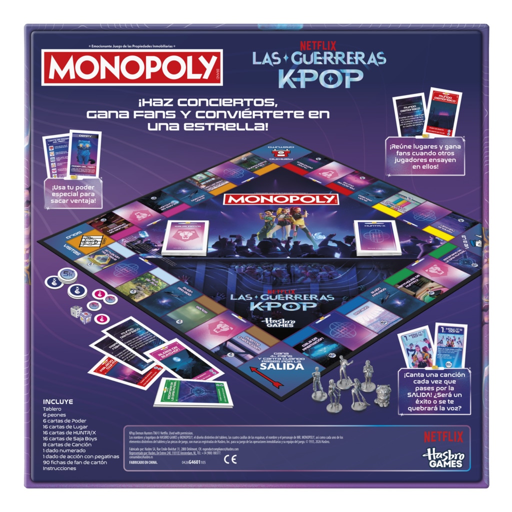 Juego de mesa en familia Monopoly KPop Demon Hunters Hasbro 3