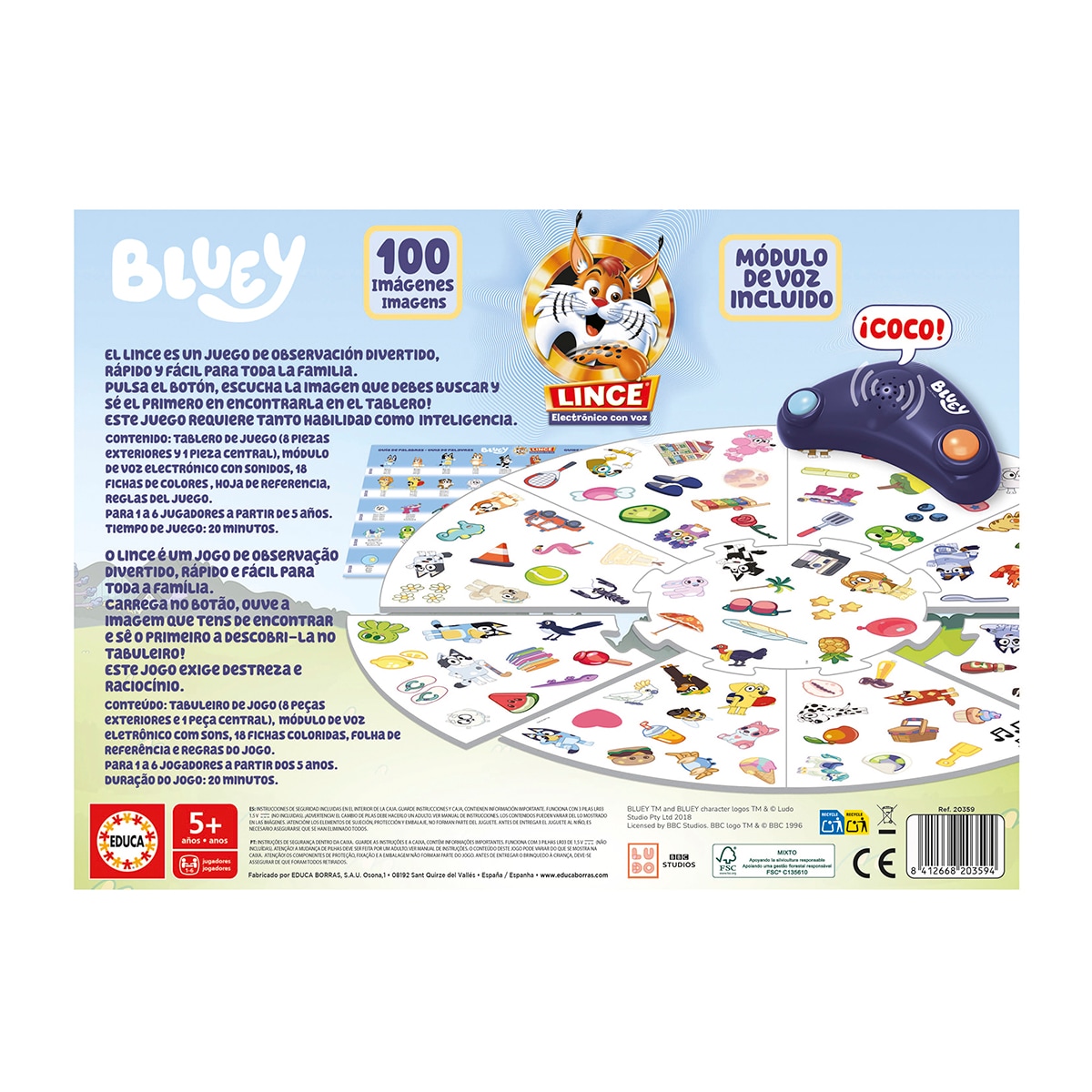 Juegos de Mesa Lince Electrónico Bluey Educa 4