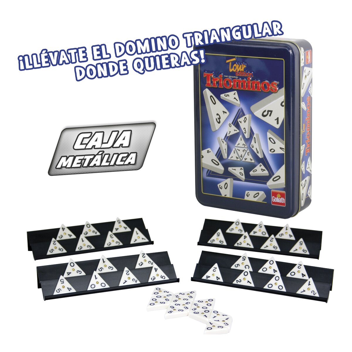 Juego de mesa Triominos viaje caja metálica Goliath 2