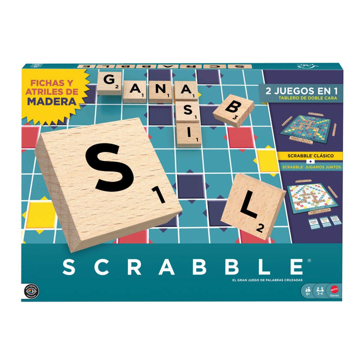 Imagen 0 de Juego de mesa Scrabble en madera Edición español Mattel Games