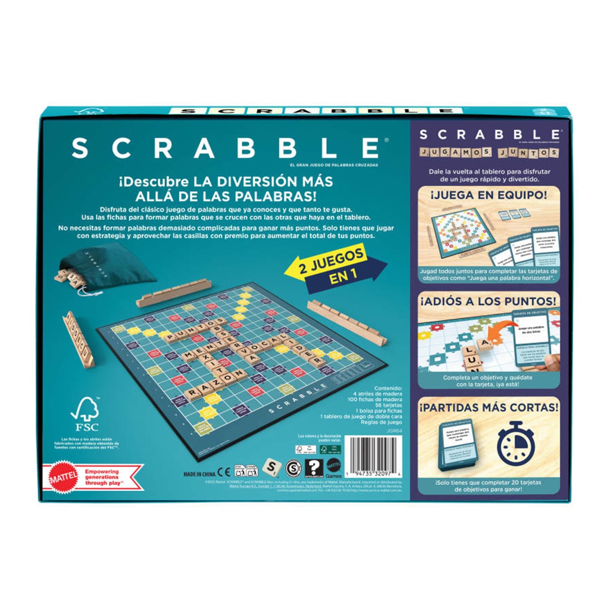 Juego de mesa Scrabble en madera Edición español Mattel Games 6