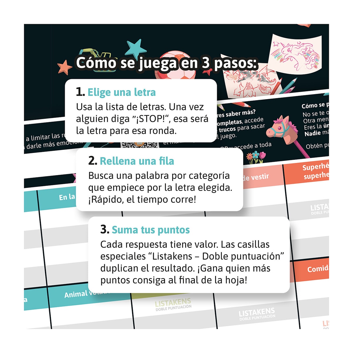 Juego de Preguntas Listos Listas y Listakens Junior Dirac Disc 3