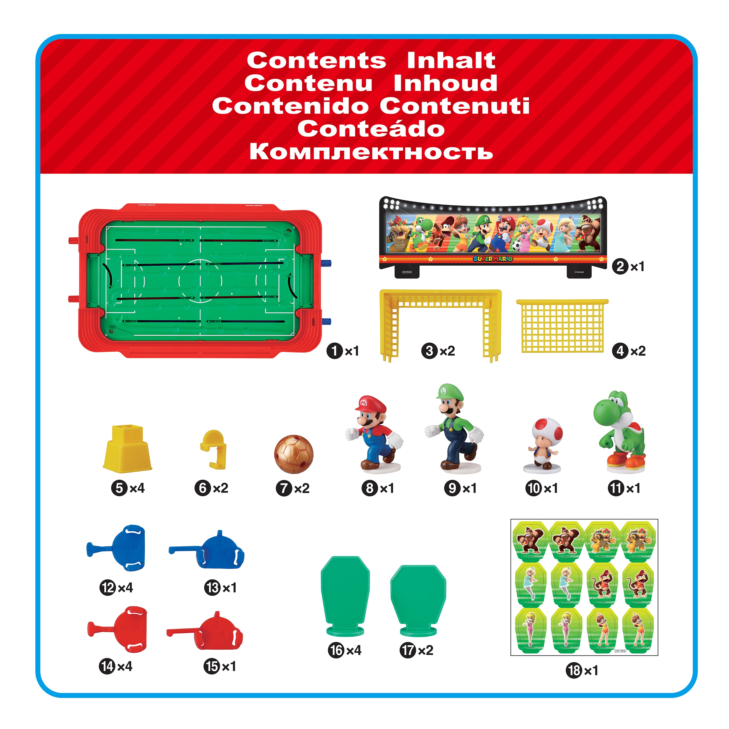 Juego de mesa Super Mario Football Striker Epoch Games 5