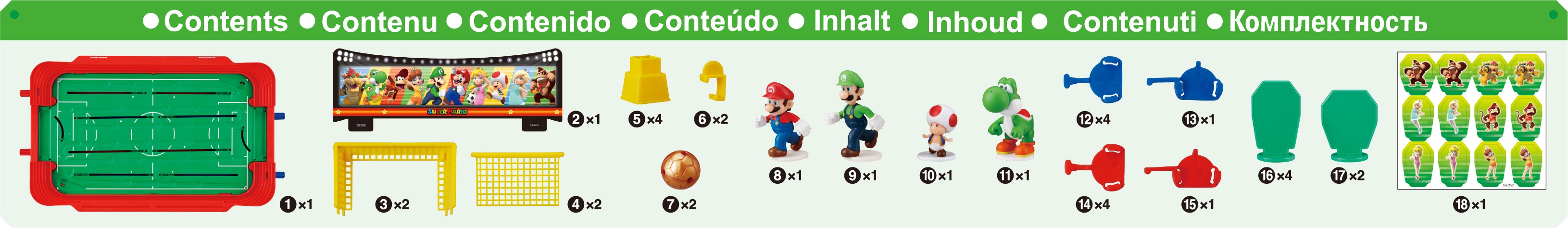 Juego de mesa Super Mario Football Striker Epoch Games 8