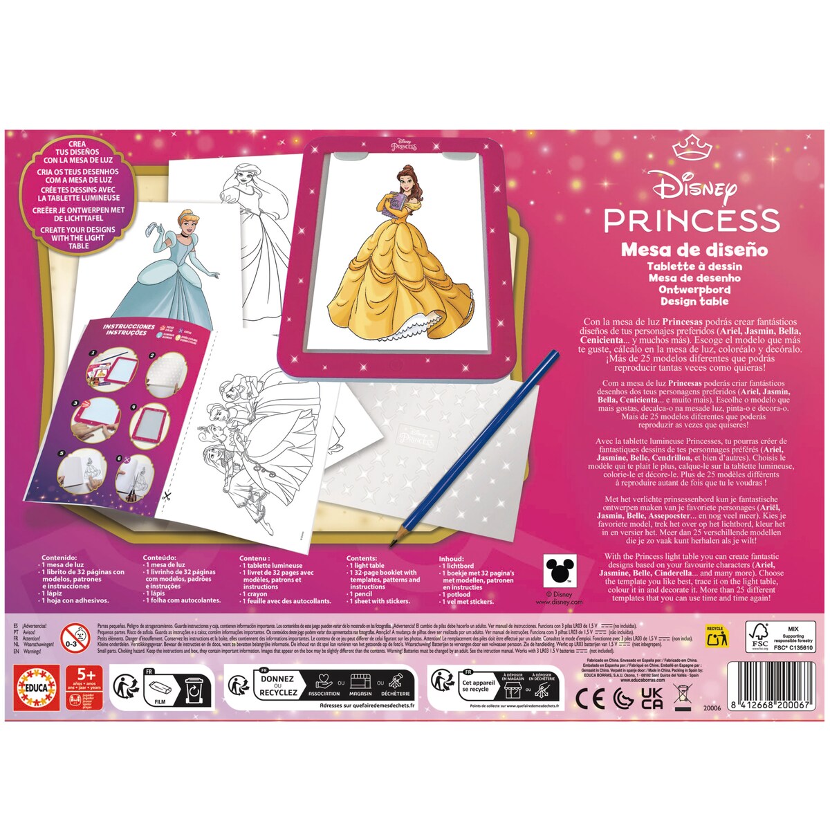 Juego educativo Mesa de diseño Disney Princess Educa 3