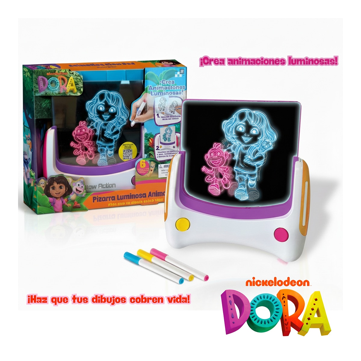 Pizarra luminosa animada Dora Cefa Toys 8
