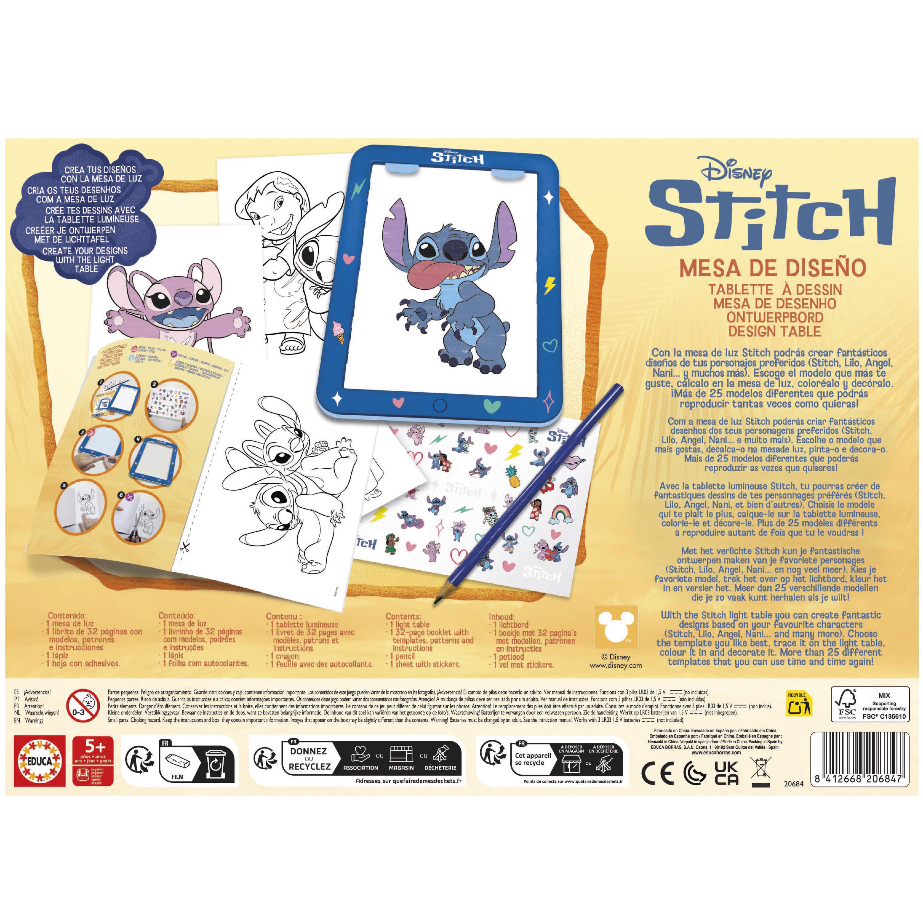 Art&Craft Mesa de Diseño Disney Stitch Educa 4