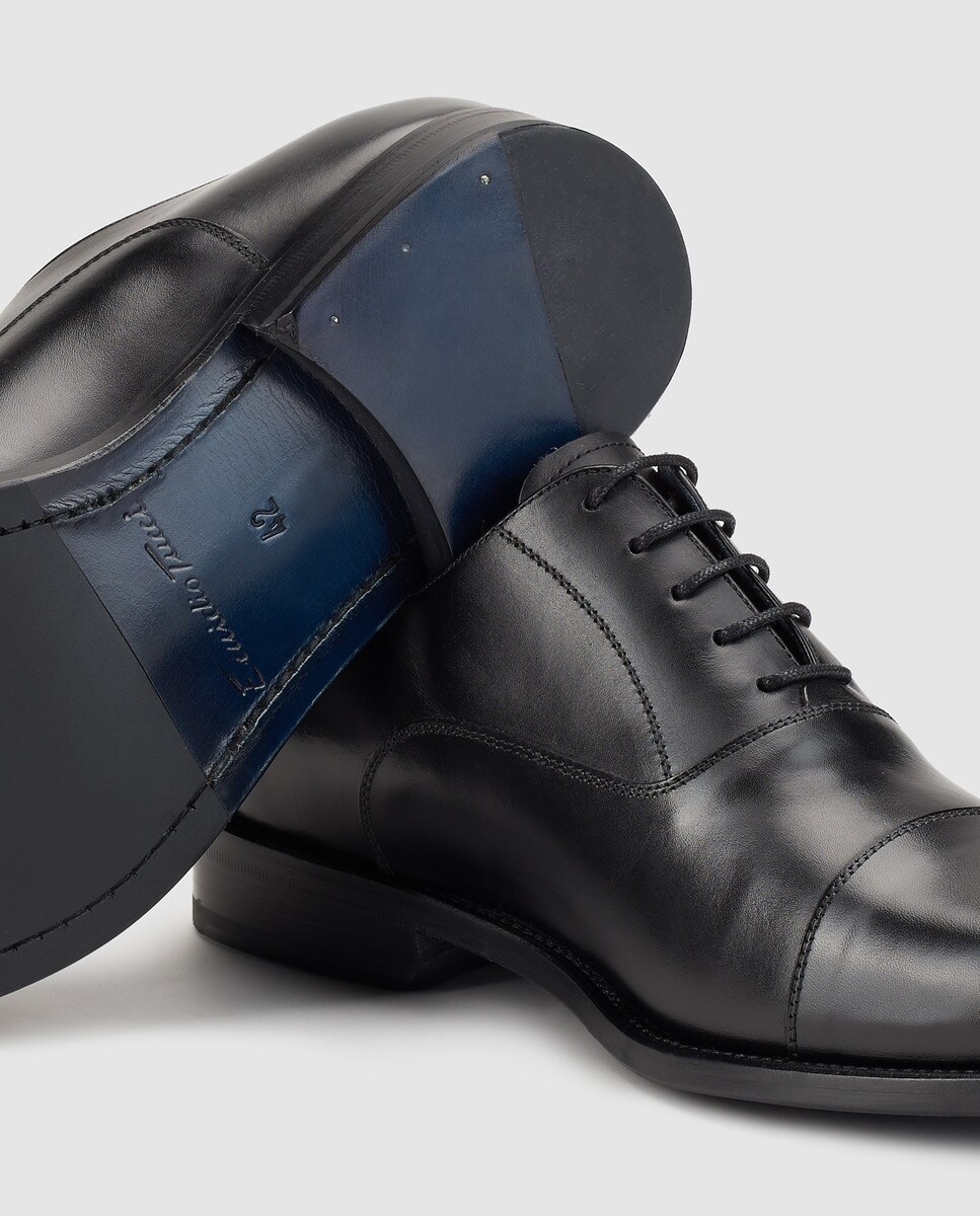 Sapatos com atacadores de homem Emidio Tucci de pele em preto Preto-5