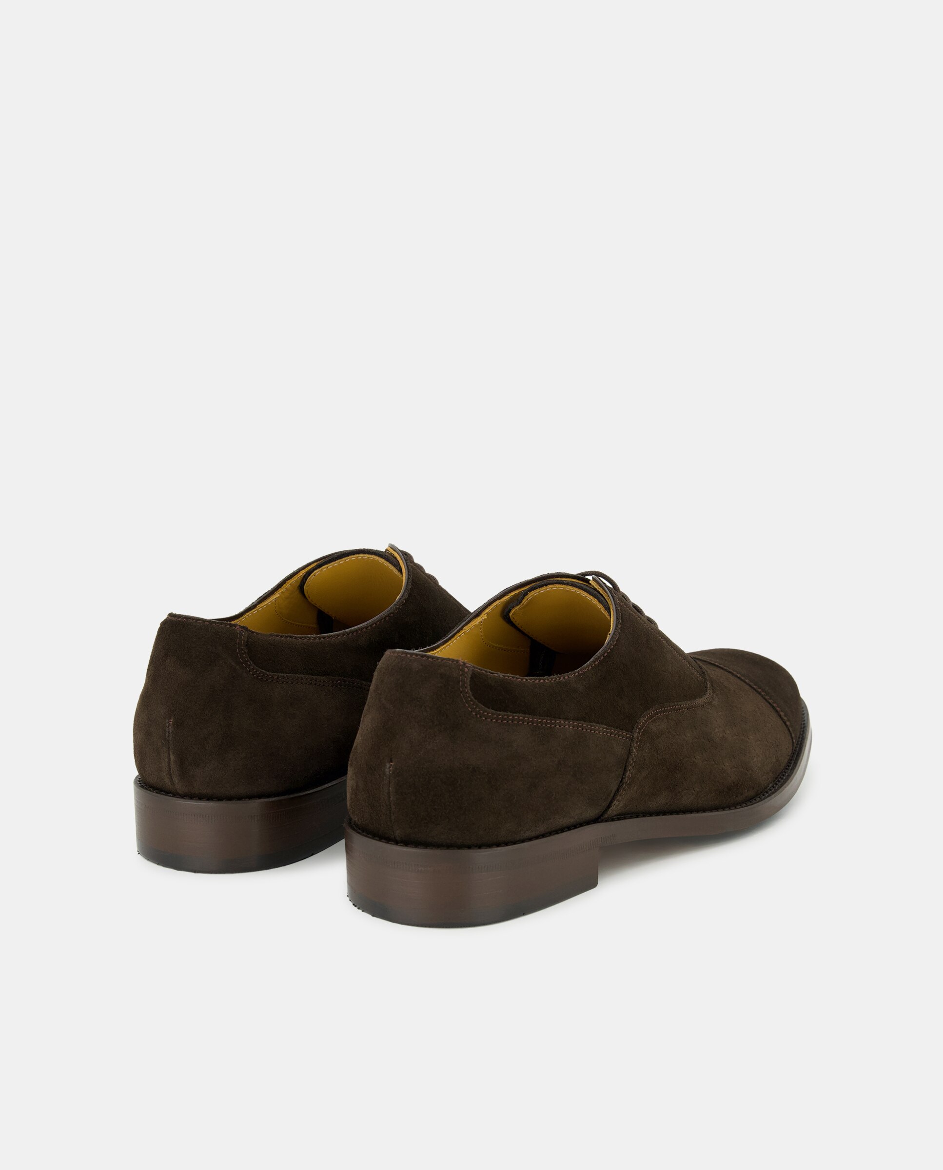 Sapatos de Atacadores com Biqueira Direita e em Pele Castanho-escuro-3