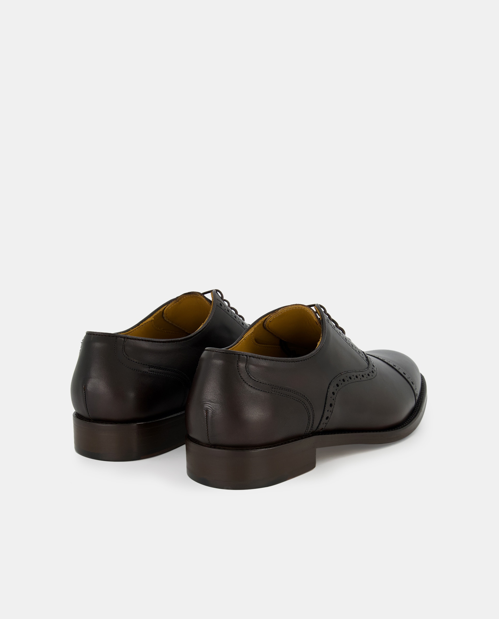 Sapatos de Atacadores com Rendilhados e em Pele Castanho-escuro-3