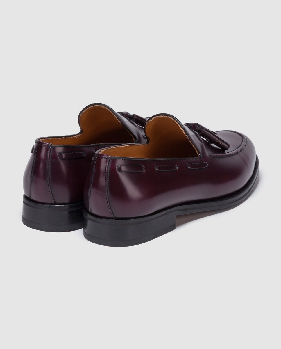 Mocassins Emidio Tucci em pele grená Bordeaux-3