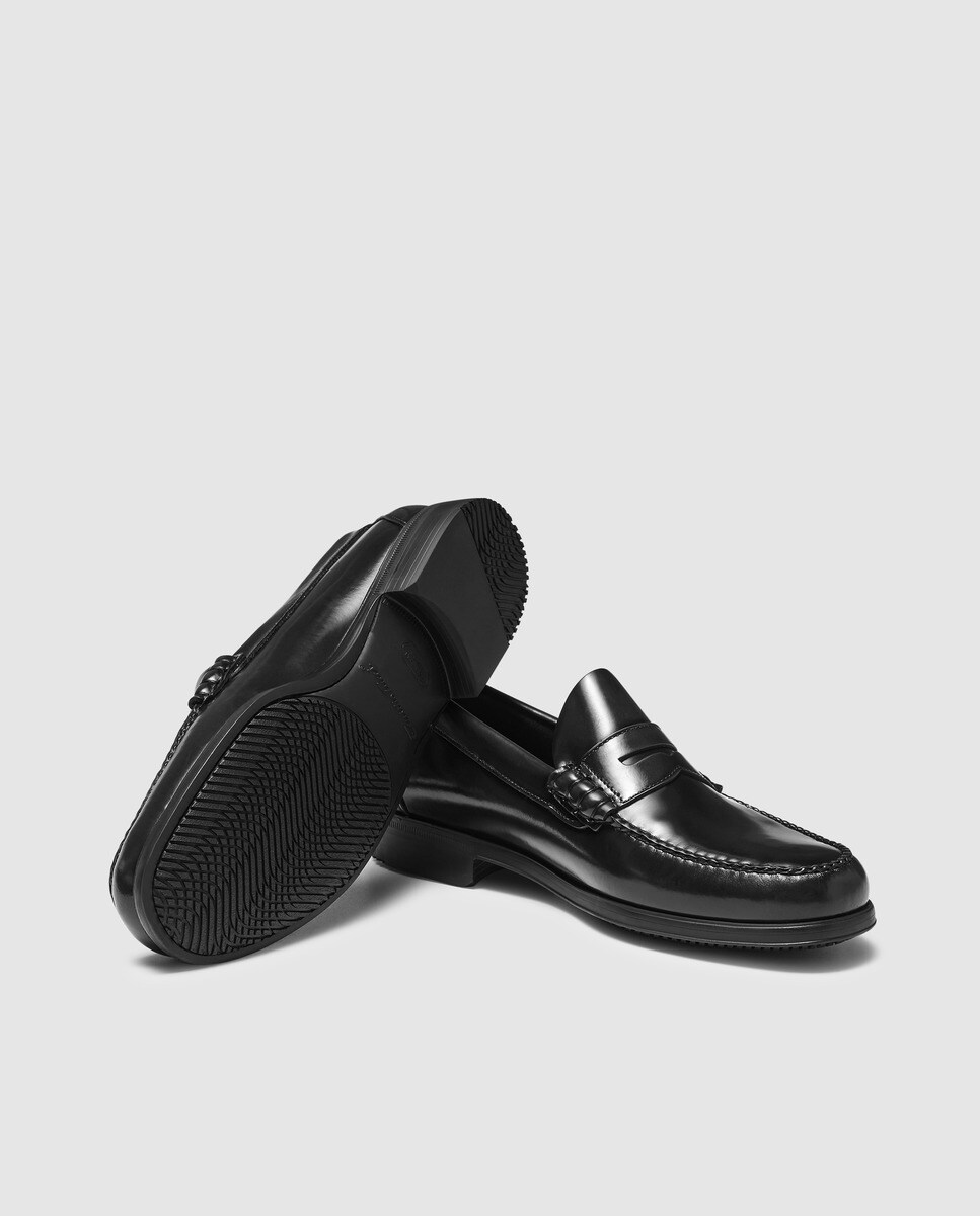 Mocassins de homem Emidio Tucci em pele pretos Preto-2