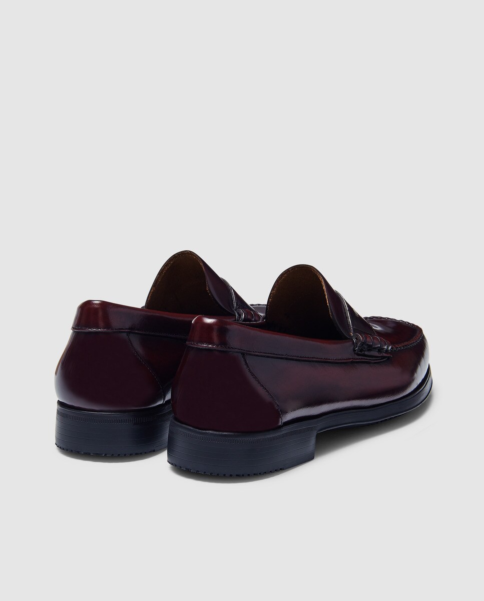 Mocassins de homem Emidio Tucci em pele bordeaux Bordeaux-3