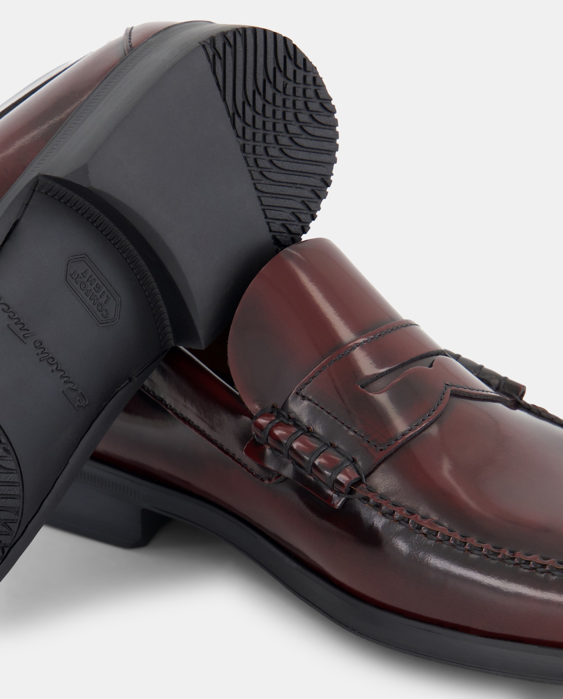 Mocassins de homem Emidio Tucci em pele bordeaux Bordeaux-7