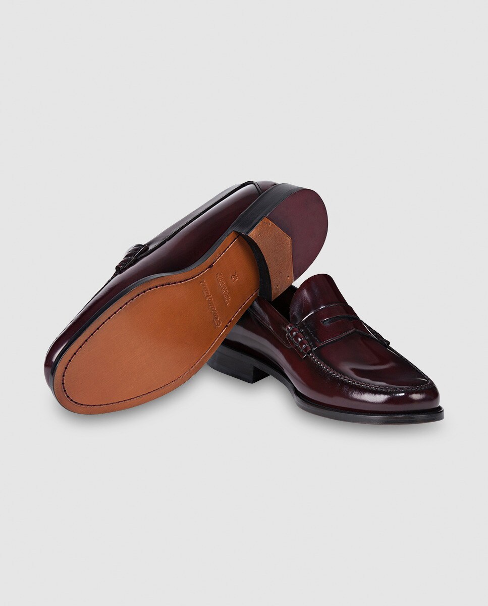 Mocassins de homem de Emdio Tucci em pele cor Bordeaux Bordeaux-2
